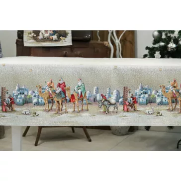 BETLEHEMI HAJNAL ASZTALTERÍTŐ, 137X240 CM, LUREX NÉLKÜL