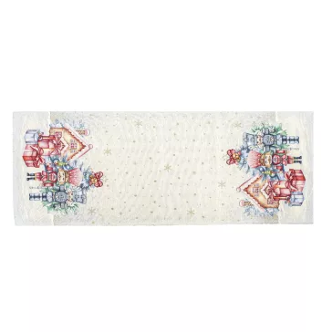 Pink diótörős asztali futó, 44x140 cm, lurex nélküli