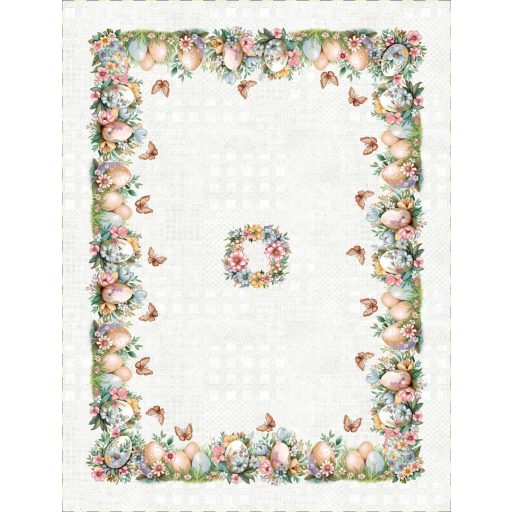 Pasztell húsvéti tojásos asztalterítő, 137x180 cm