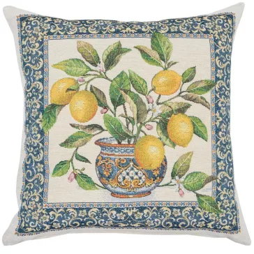   CITROMOS MEDITERRÁN KÉK PRÉMIUM GOBELIN DÍSZPÁRNA HUZAT 45X45 CM