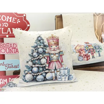 Pink diótörős díszpárna huzat, lurex nélkül