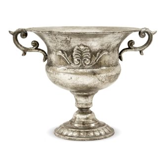   Antikolt fém virágtartó – elegáns, klasszikus dekoráció 37 cm