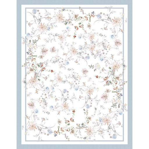 FLORES PASZTELL KÉK VIRÁG MINTÁS 140X180 CM ASZTALTERÍTŐ