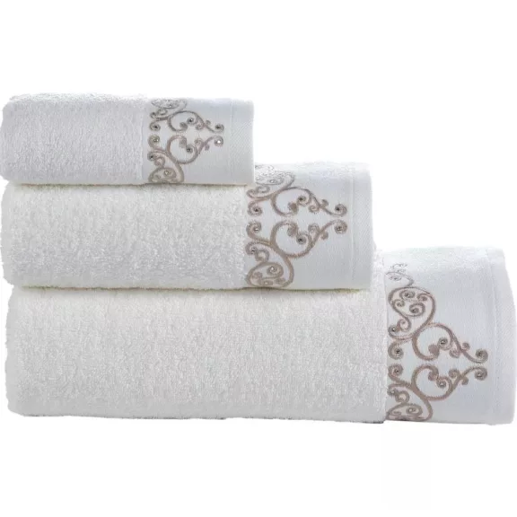 ANTIK MINTÁS TÖRÖLKÖZŐ SZETT DÍSZDOBOZBAN, 3 DB-OS