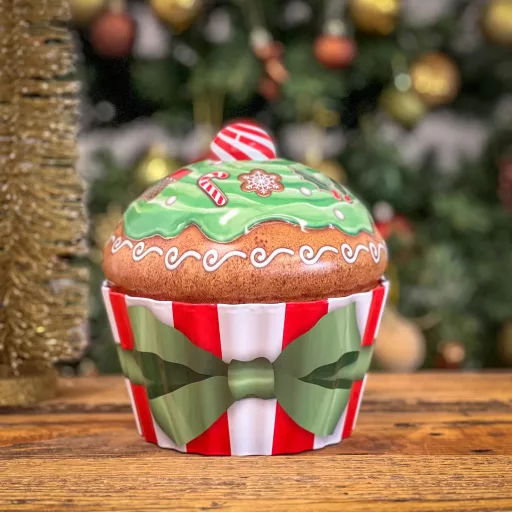 Óriás muffin sütis doboz, zöld mézeskalácsos