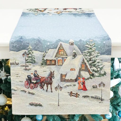 Alpesi éjszaka asztali futó, 37x100 cm, ezüst lurex