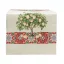 Citromfás, piros mozaikos asztali futó, 44x140 cm