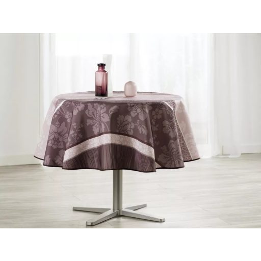VIOLET VIRÁG MINTÁS SZENNYTASZÍTÓ, KÖR ALAKÚ ASZTALTERÍTŐ, 160 CM