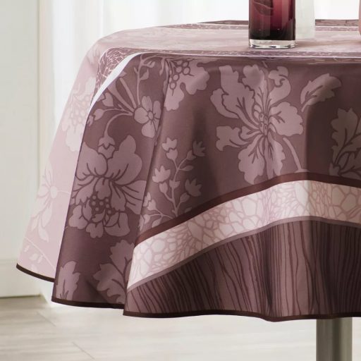 VIOLET VIRÁG MINTÁS SZENNYTASZÍTÓ, KÖR ALAKÚ ASZTALTERÍTŐ, 160 CM