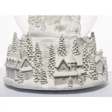   Fehér karácsonyi hógömb – White Christmas dallammal – 17 cm