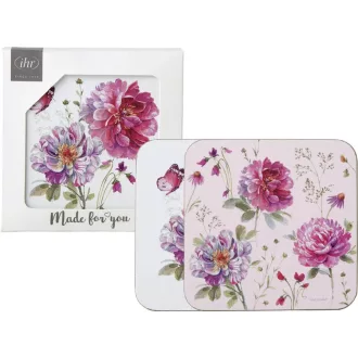 Jardin Rose rózsás poháralátét szett, 4 db-os IHR