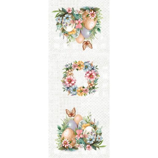 Pasztell húsvéti tojásos asztali futó, 37x100 cm