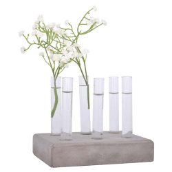 6-os növény gyökereztető üveg váza beton tálcával
