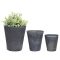 Terrakotta virágcserép szett, szürke, 3 db-os