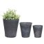 Terrakotta virágcserép szett, szürke, 3 db-os