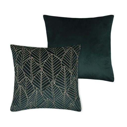 Forestia smaragdzöld, arany leveles párna töltettel