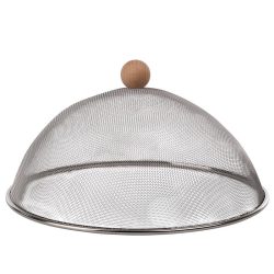   Rozsdamentes acél ételtakaró búra, szürke, 30 cm átmérőjű