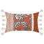 Galicia terrakotta színű, boho stílusú, rojtos párna töltettel