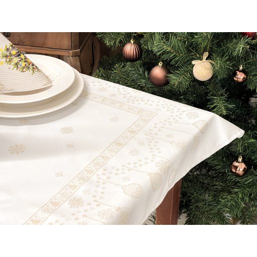 Arany lurex asztalterítő, gömb mintás, 96x100 cm
