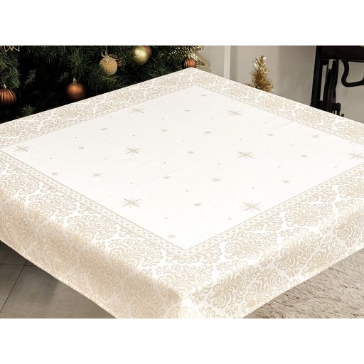 Arany lurex asztalterítő, barokk mintás, 96x100 cm