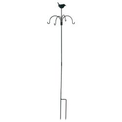   Fém leszúrható madáretető állvány akasztókkal, 149 cm
