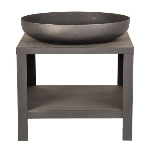 Tűzrakó, tűzifa tárolóval, M, 60 cm, fekete