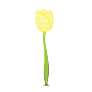 Tulipán alakú légycsapó, 42 cm, sárga