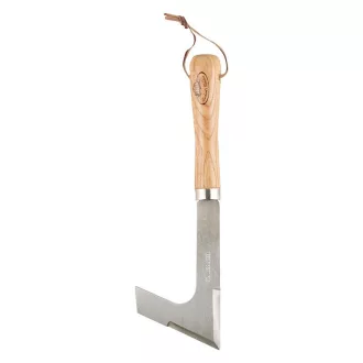   Rozsdamentes acél járdaszegély gyomláló, kőrisfa nyéllel, 31 cm