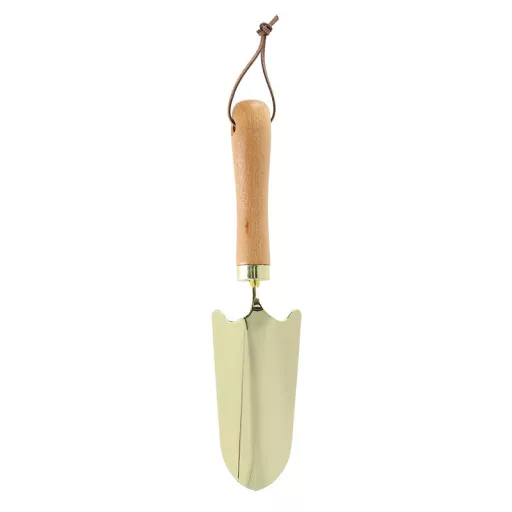 Rozsdamentes acél ásó, kőrisfa nyéllel, arany színű, 32 cm