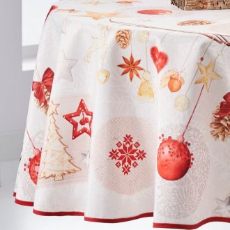   X-mas karácsonyi szennytaszító asztalterítő, kör alakú, 160 cm