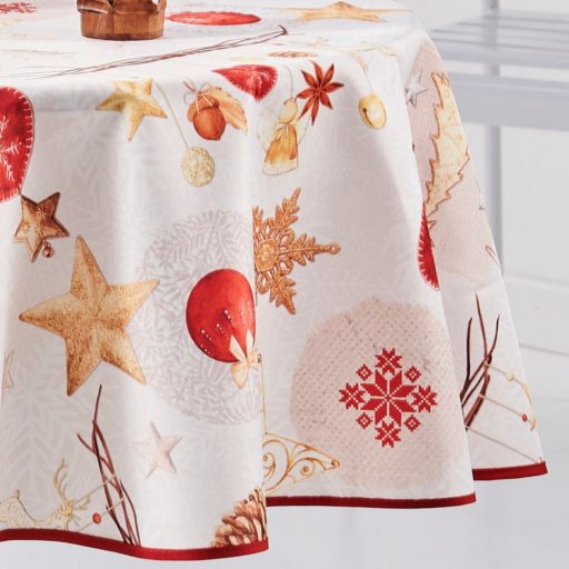 X-mas karácsonyi szennytaszító asztalterítő, kör alakú, 160 cm