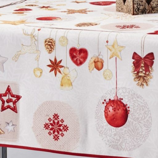 X-mas karácsonyi szennytaszító asztalterítő, XL-es, 148x240 cm