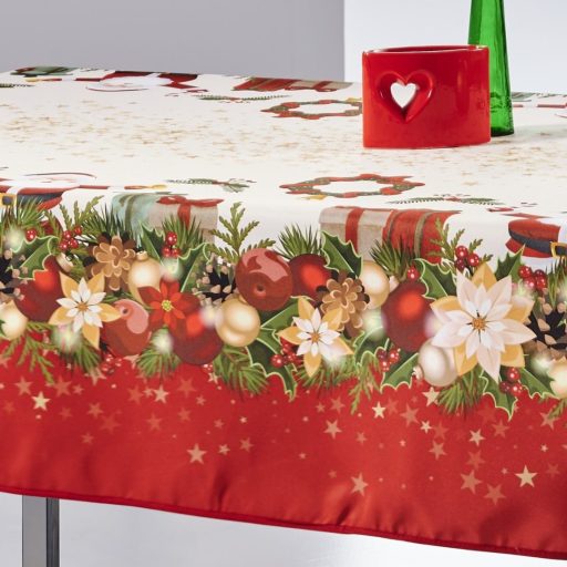 Noel karácsony szennytaszító asztalterítő, M-es, 148x130 cm