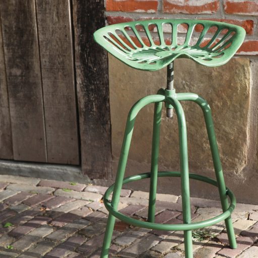 Állítható magasságú öntöttvas traktor szék, zöld, 70 cm