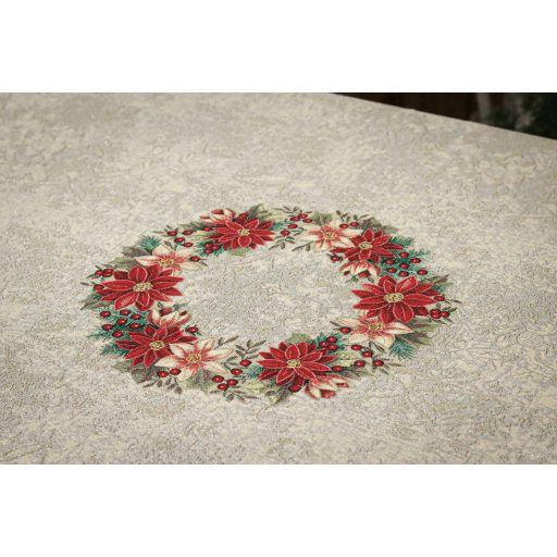 Nikolaus mikulásvirágos asztalterítő, 137x240 cm, ezüst lurex