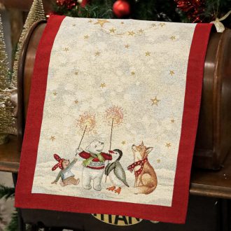 Joy karácsonyi asztali futó, 44x140 cm, arany lurex