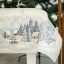 White forest nyuszik a hóban asztalterítő, 137x180 cm, ezüst lurex
