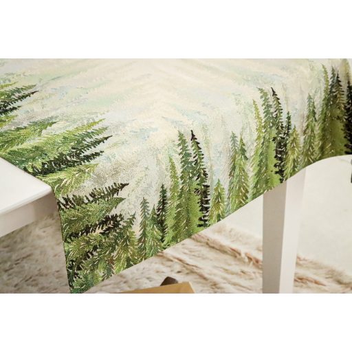 Golden forest fenyőfás asztalterítő, 96x100 cm, arany lurex