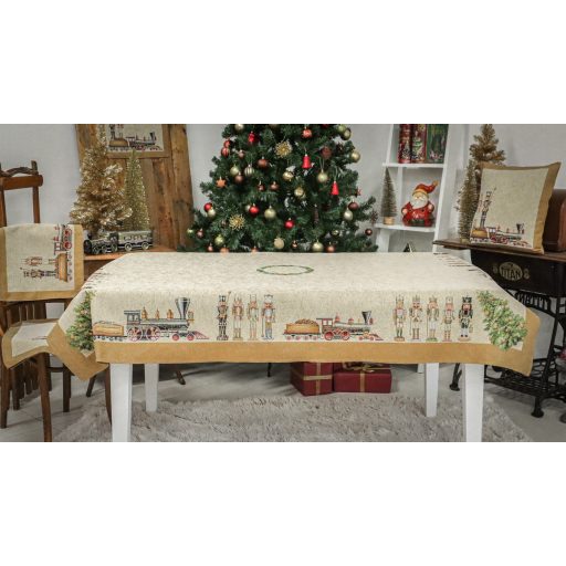 Diótörős, arany szélű asztalterítő, 137x180 cm, arany lurex