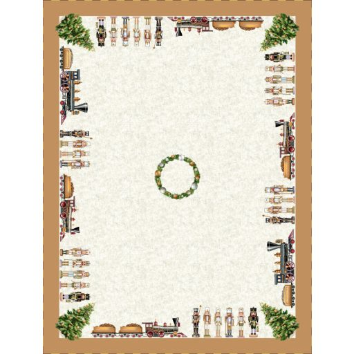 Diótörős, arany szélű asztalterítő, 137x180 cm, arany lurex