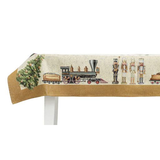  Diótörős, arany szélű asztalterítő, 137x240 cm, arany lurex