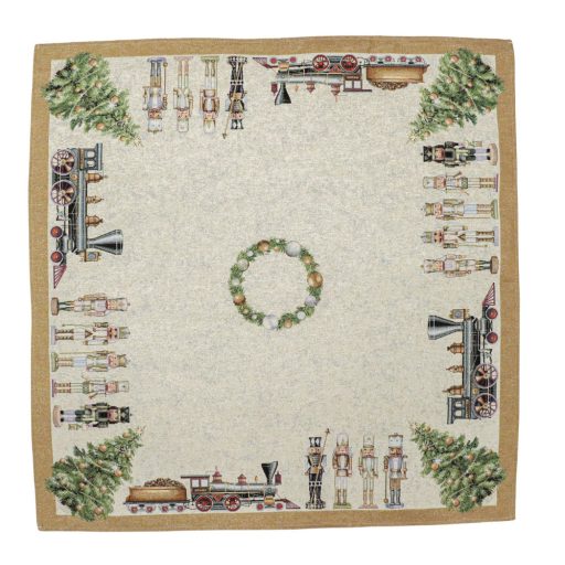 Diótörős, arany szélű asztalterítő, 96x100 cm, arany lurex