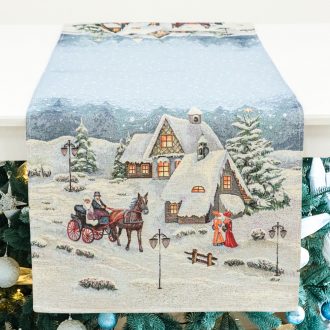 Alpesi éjszaka asztali futó, 37x100 cm, ezüst lurex