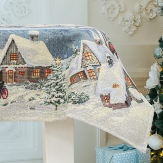 Alpesi éjszaka asztalterítő, 96x100 cm, ezüst lurex