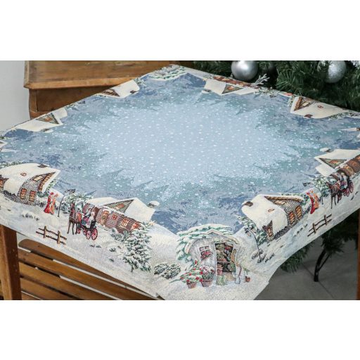 Alpesi éjszaka asztalterítő, 96x100 cm, ezüst lurex