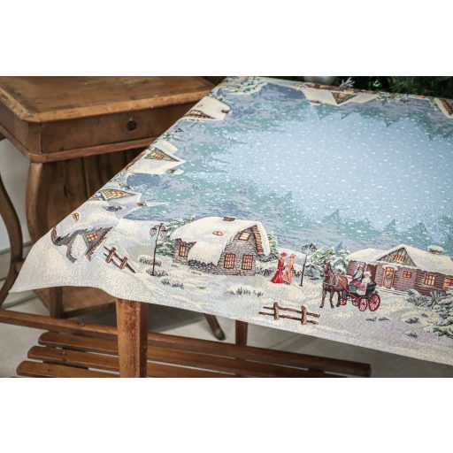 Alpesi éjszaka asztalterítő, 96x100 cm, ezüst lurex