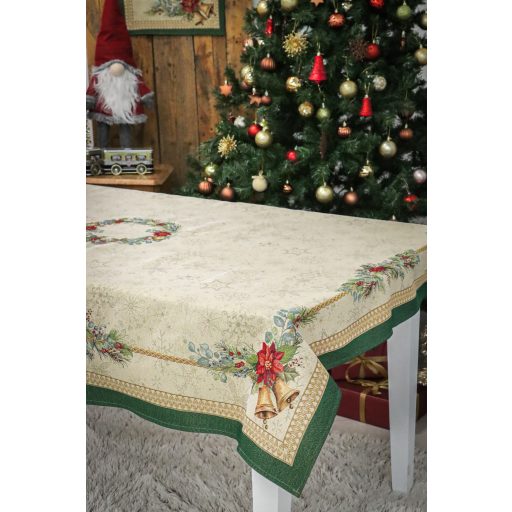Bells csengős, ünnepi asztalterítő, 137x240 cm, arany lurex