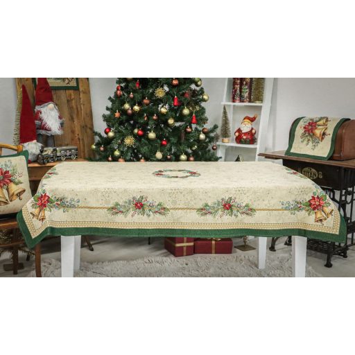 Bells csengős, ünnepi asztalterítő, 137x240 cm, arany lurex