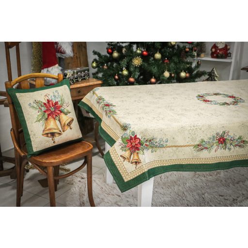 Bells csengős, ünnepi asztalterítő, 137x240 cm, arany lurex