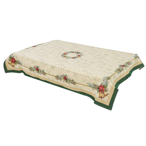 Bells csengős, ünnepi asztalterítő, 137x240 cm, arany lurex